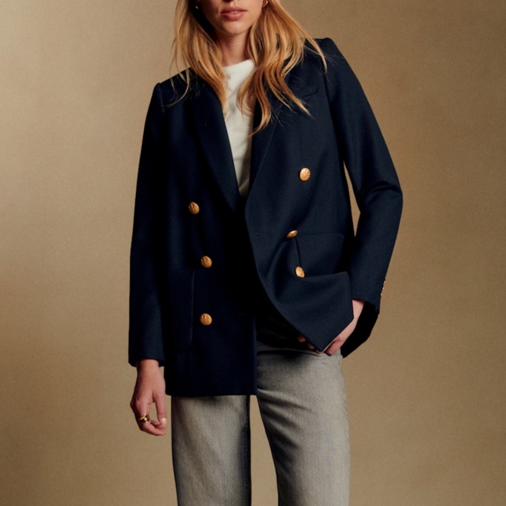Sezane Michele Suit Jacket Navy - Size 4